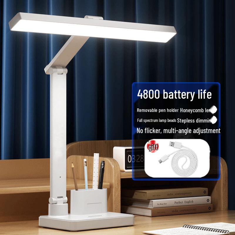 Smart Rechargeable Desk Lamp with Eye Protection and Clock for Students
