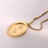 Retro Titanium Steel Floral Pendant Chain With Double Layer Pattern For Casual Wear