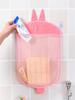 See-Through Mesh Fabric Storage Bag Multi-Purpose Suction Cup Storage Bag Cartoon Kitchen Storage Sundries Hanging Bag