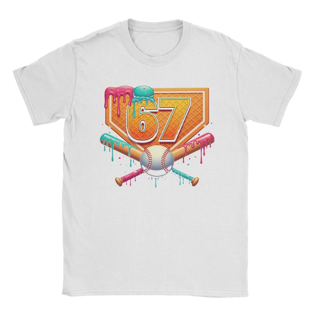 Baseball Drip Number 67 Player Or 67th Birthday Men's T Shirt  Casual Tee Shirt Short Sleeve T-Shirts  Cotton Gift Idea Clothing