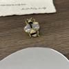 Punk Rhinestone Bee Ring Enamel Design Colorful Bee Ring Trendy Vintage Bee Ring  Casual Wear