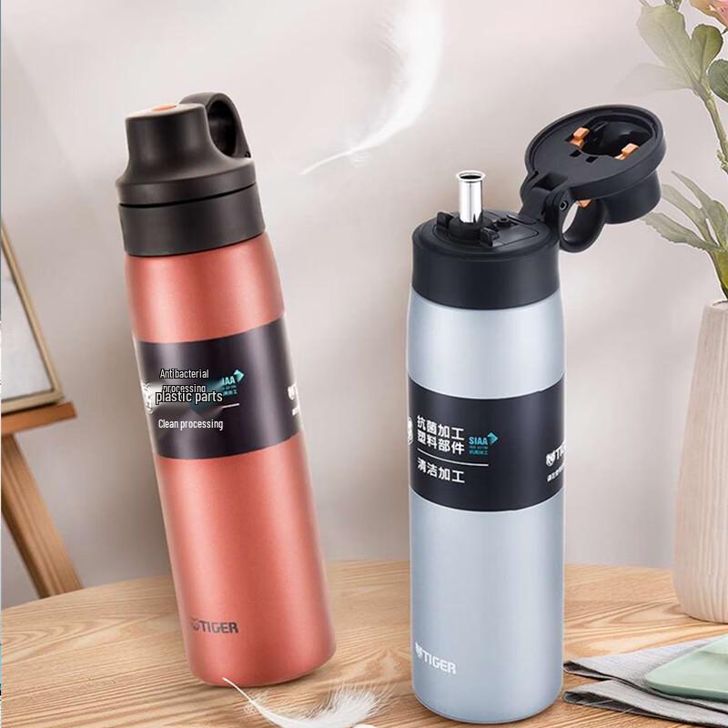 TIGER Vacuum Insulated Sports Water Bottle with Straw, 500ml