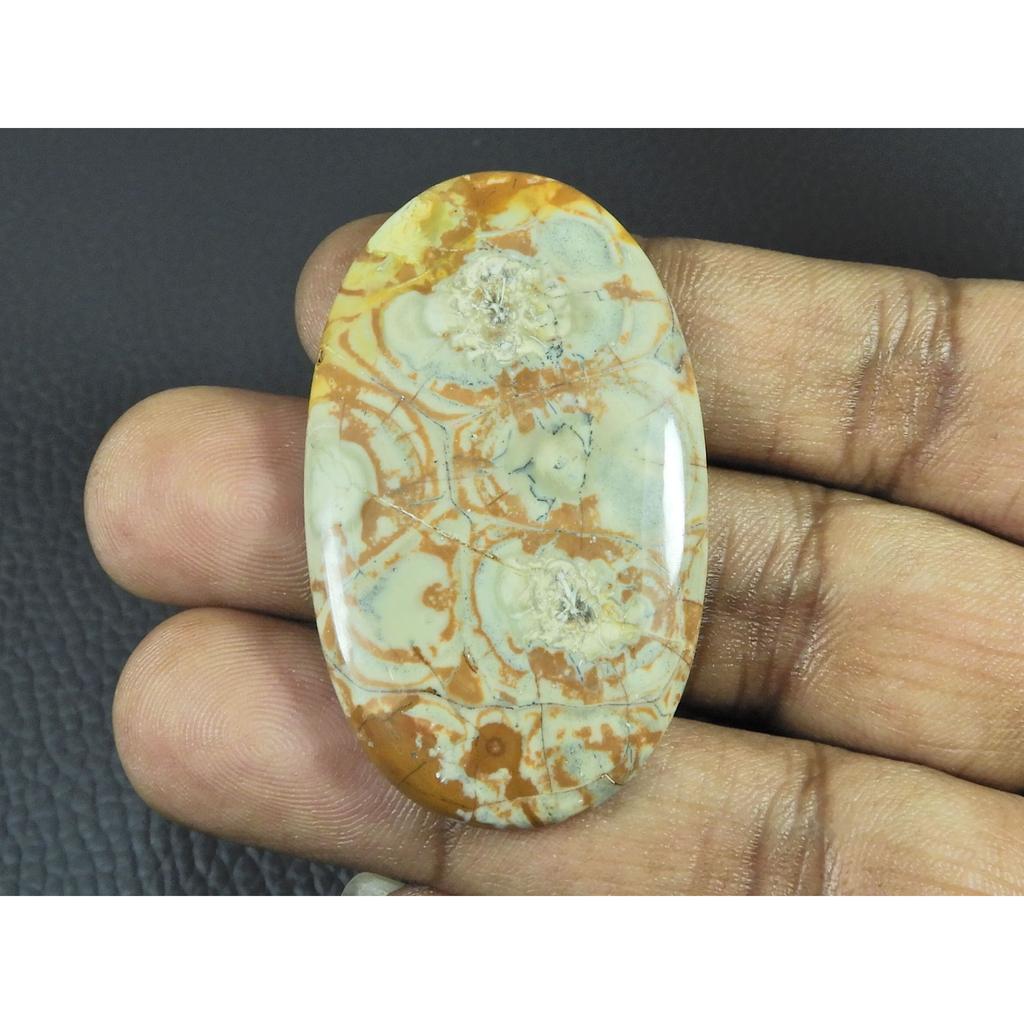 28X48X05MM Natural Bird Eye Jasper Oval Shape Cabochon Loose Gemstone 72Cts. G-281