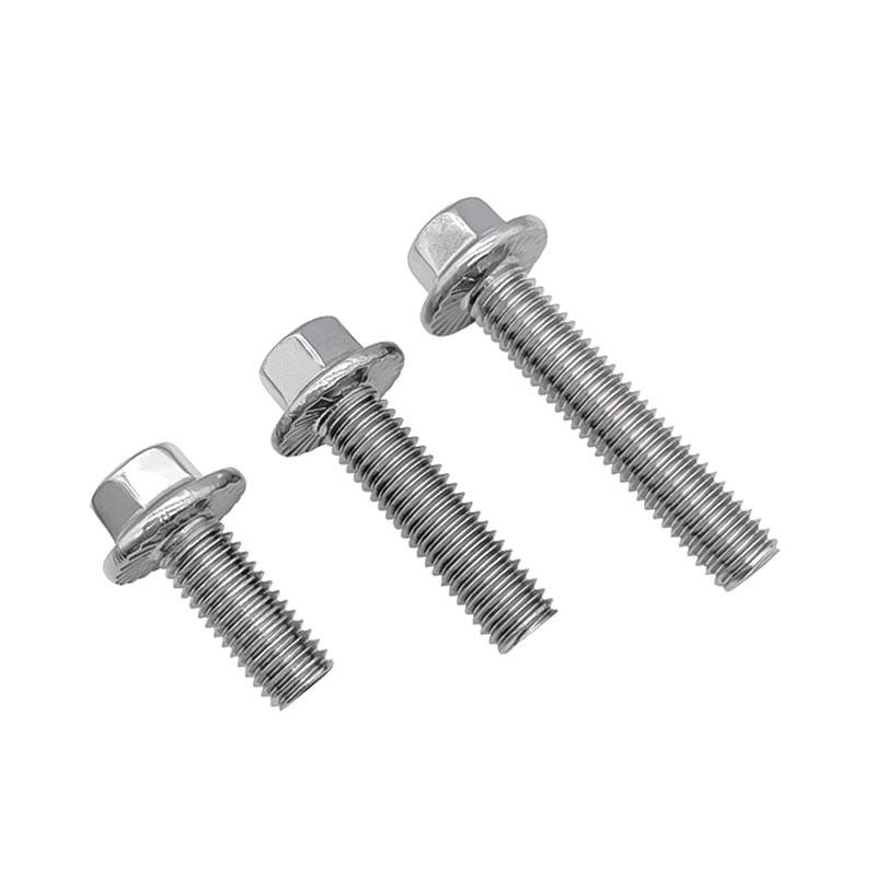 UNC 1/4-20 5/16-18 3/8-16 304 Edelstahl Sechskantkopf mit gerändeltem Flansch Kappe Schraube Sechskant Unterlegscheibenkopf Schraube