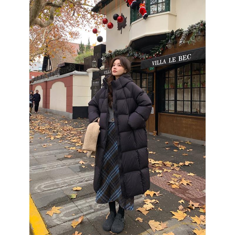 Cloud puff down cotton clothes women's medium and long new thickened winter bread clothes cotton clothes over the knee jacket