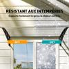 Entrance Door Canopy, Exterior Awning, Polycarbonate, Aluminum Profile, 110 x 60 cm, Transparent