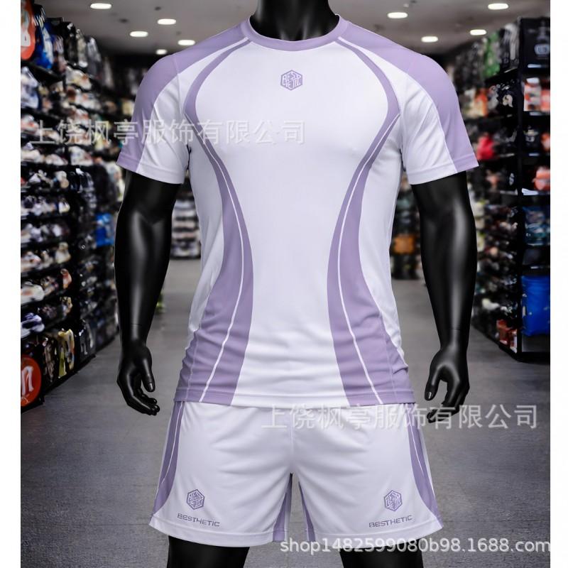 Mens Athletic Wrestling Short Sleeve T-Shirt Shorts Set Sportswear Lightweight Casual Training Outfit