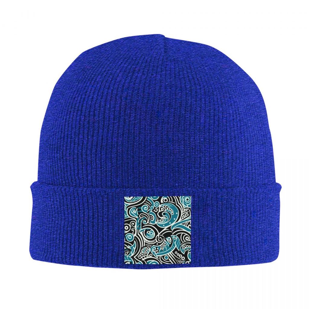 Kowhaiwhai Maori Pattern Warm Knitted Cap Winter Knit Bonnet Hat Skullies Beanies Hip Hop Caps for Unisex