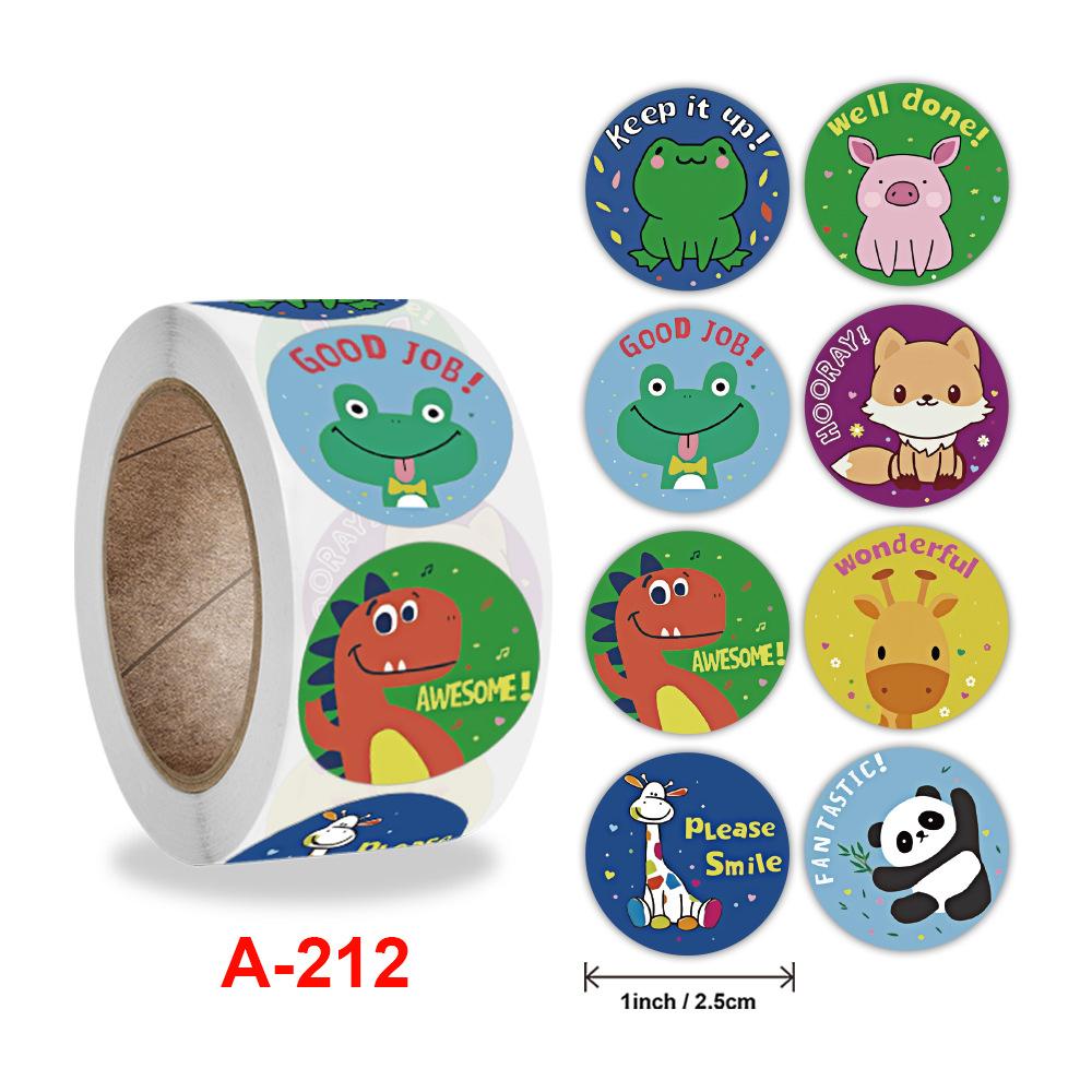 Stickers 500 Pcs/roll Teacher Rewards And Encourages Children Toys Cute Animal Stickers Sealing Stickers