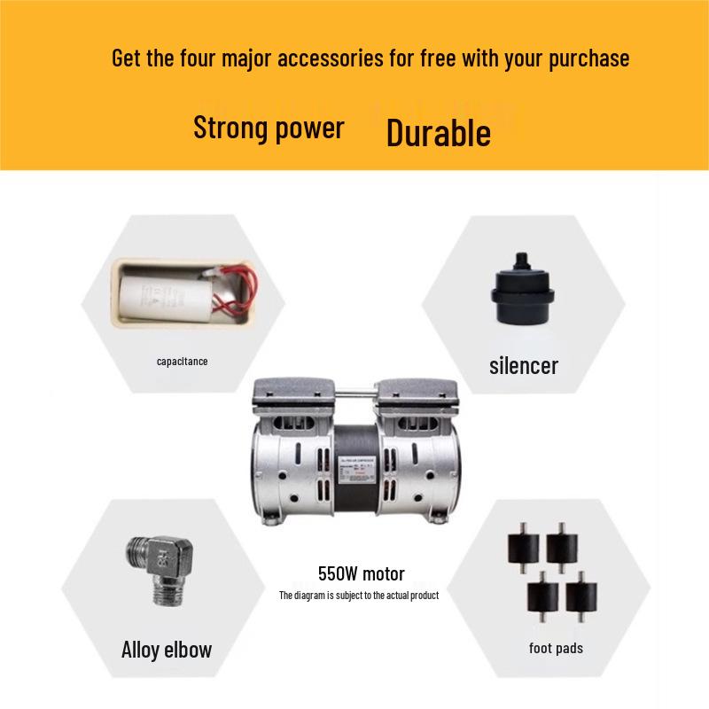 Outus Silent Oil-Free Compressor Head, 220V, All-Copper Motor, 550W-1500W