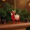 Decorative Ornaments for Office Goat Christmas Car Hanging Ornament, 2D Acrylic Pendant with Tree String, Cute Animal Decor Rearview Mirror,