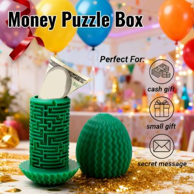 Eiförmige Labyrinth-Geschenkbox Stressabbau Pädagogisches 3D-gedrucktes Labyrinth-Ei mit Geheimfach Geld Bargeld Puzzlebox Geburtstage Ostergeschenk