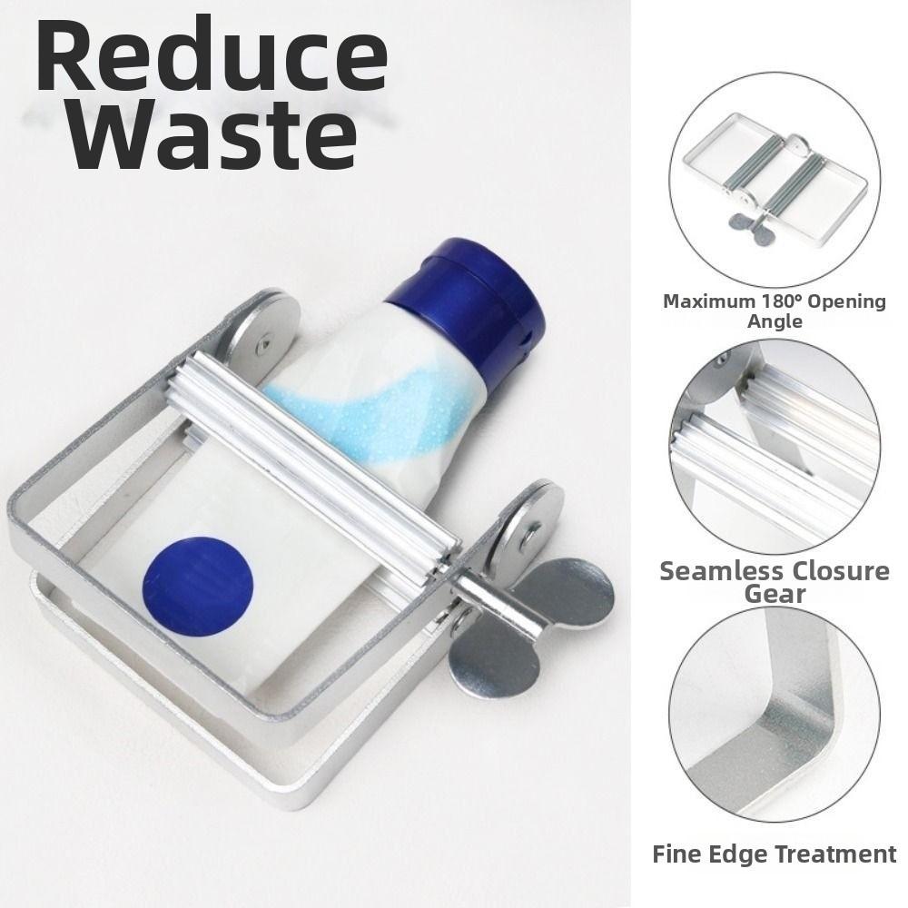 Manual Rotating Toothpaste Squeezer Efficient Usage No Waste Cosmetic Paint Extruder Aluminum Alloy Tightener