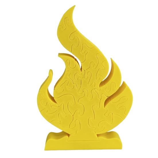 1 Set Flame Puzzle Red Flame Jigsaw Puzzle Educational Toy Desktop Decoration Ornament Puzzle Enthusiasts Gift
