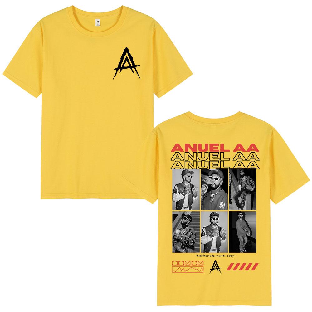 Rapper Anuel AA Tour Graphic T Shirt Unisex Women Hip Hop Retro Short Sleeve TShirt 100 Cotton Oversized T Shirts Tops Streetwear