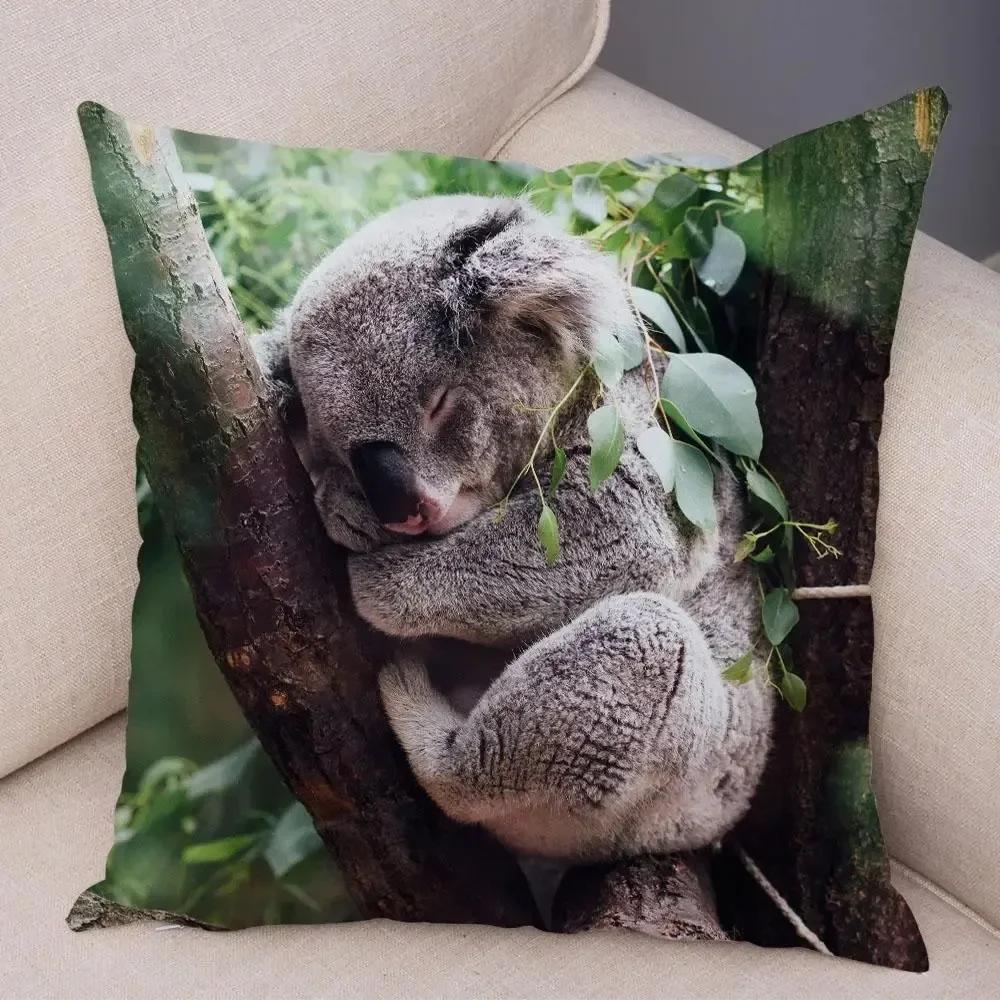 Cute Australian Koala Pillowcase Modern Home Bedroom Living Room Sofa Cushion Cover X Peach Skin Pillowcase