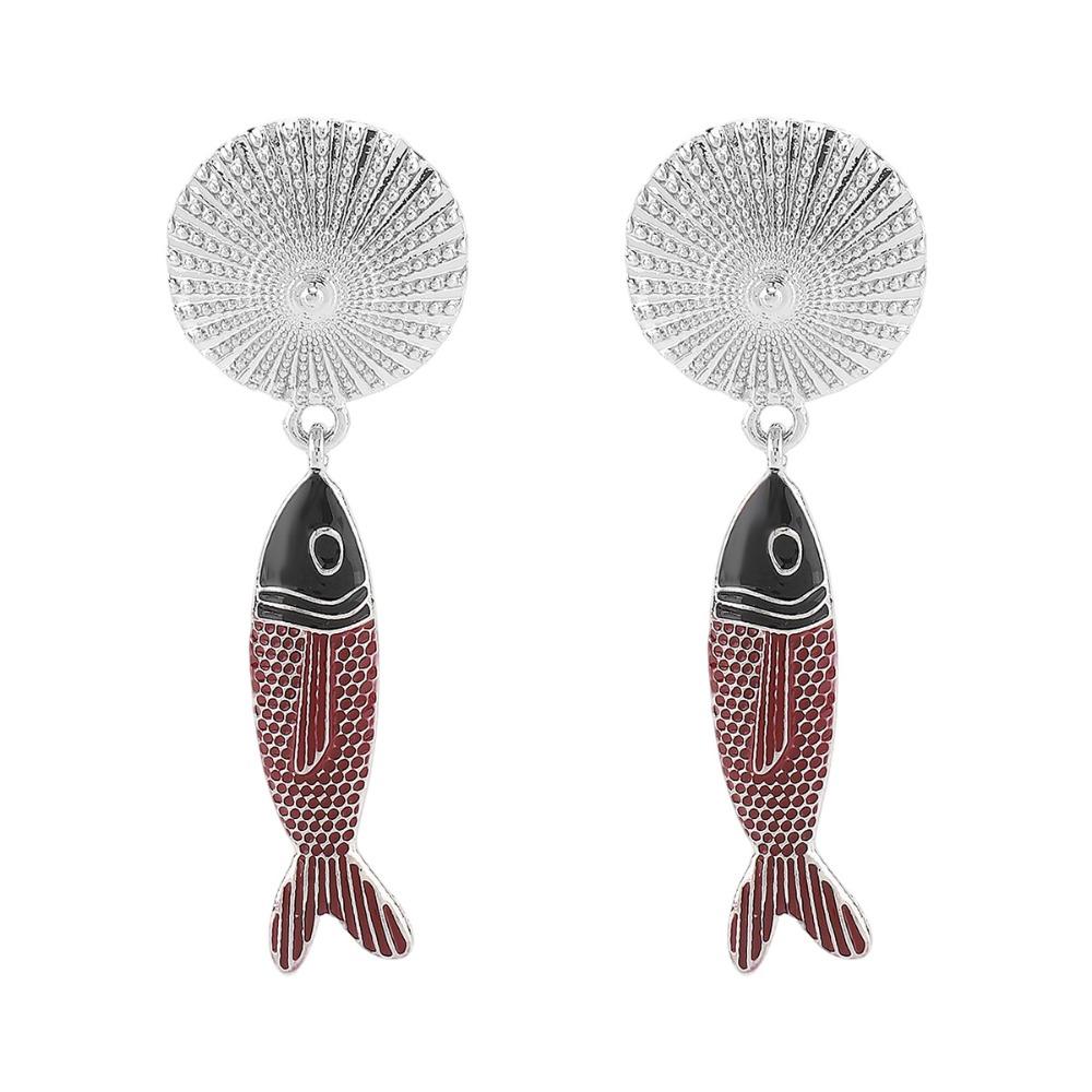 Korean Style Bohemian Dangle Earring Metal Animals Earrings Fish Pendant Earrings  Party