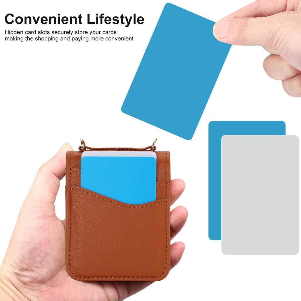 Crossbody Cards Solt Wallet Leather Case For Samsung Galaxy Z Flip 6 5 4 3 5G Flip5 Flip4 Slim Bag Long Lanyard Holder Cover