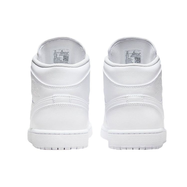 Air Jordan 1 Mid Triple White Men Sneakers 554724-136