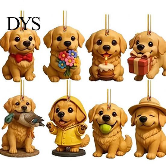 Xmas Countdown Calendar 2026 Christmas Advent Box with 24 Dog Acrylic Ornaments, 2D Flat Hanging Durable Crafts Charms, Blind Gift for Lovers Tree Car