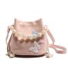 2025 New Chinese Style Butterfly Shoulder Bag Fashion Splicing Beaded Handbag Women's Versatile Messenger Bucket Bag
