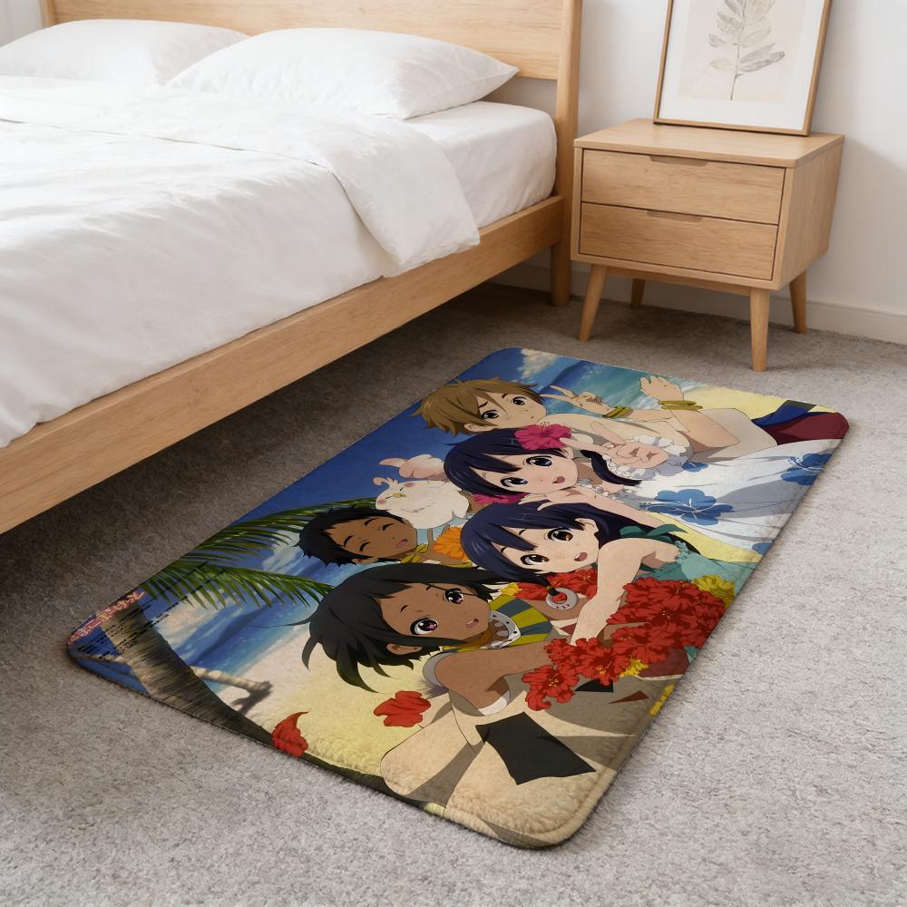 T-Tamako Market Floor Mat Flannel Door Mat Non-Slip Absorbent Washable Indoor Home Rug