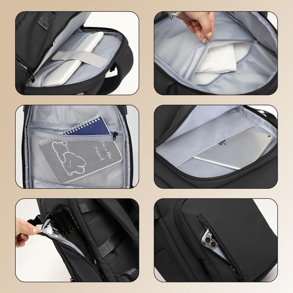 Business Automotive Insulated Fits A4 Suitable for Business and Travel Men's Backpack, Leather, Waterproof, Stain-Resistant, Flame-Retardant, Pocket,