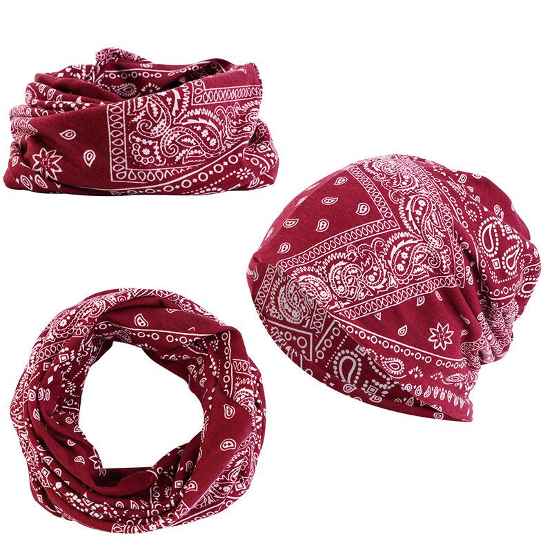 4pcs Unisex Classic Paisley Print Beanie Hip Hop Women's Loose Fit Lightweight Stretchy Skull Cap Breathable