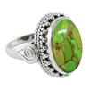 Bague en argent sterling 925 avec pierres précieuses turquoise en cuivre vert, bijoux faits à la main, bague solide pour femme, cadeau pour des occasions spéciales - 5,65 g env.