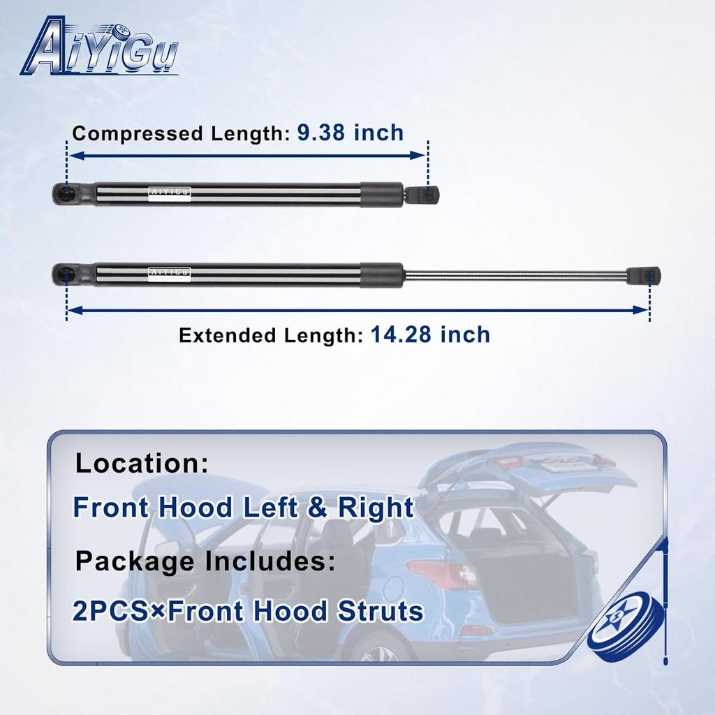 6020 Front Hood Struts Shocks Lift Supports Gas Springs Compatible With 2015 2016 2017 Hyundai Sonata, Pack Of 2 PCS Replaces PM3570