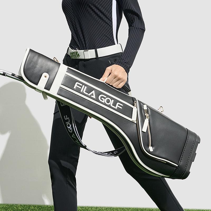 New FILA Polyurethane Golf Bag, Club Bag, Equipment Bag, Shoulder Bag, Crossbody Bag Regular Women's Black A13W315165F-BK