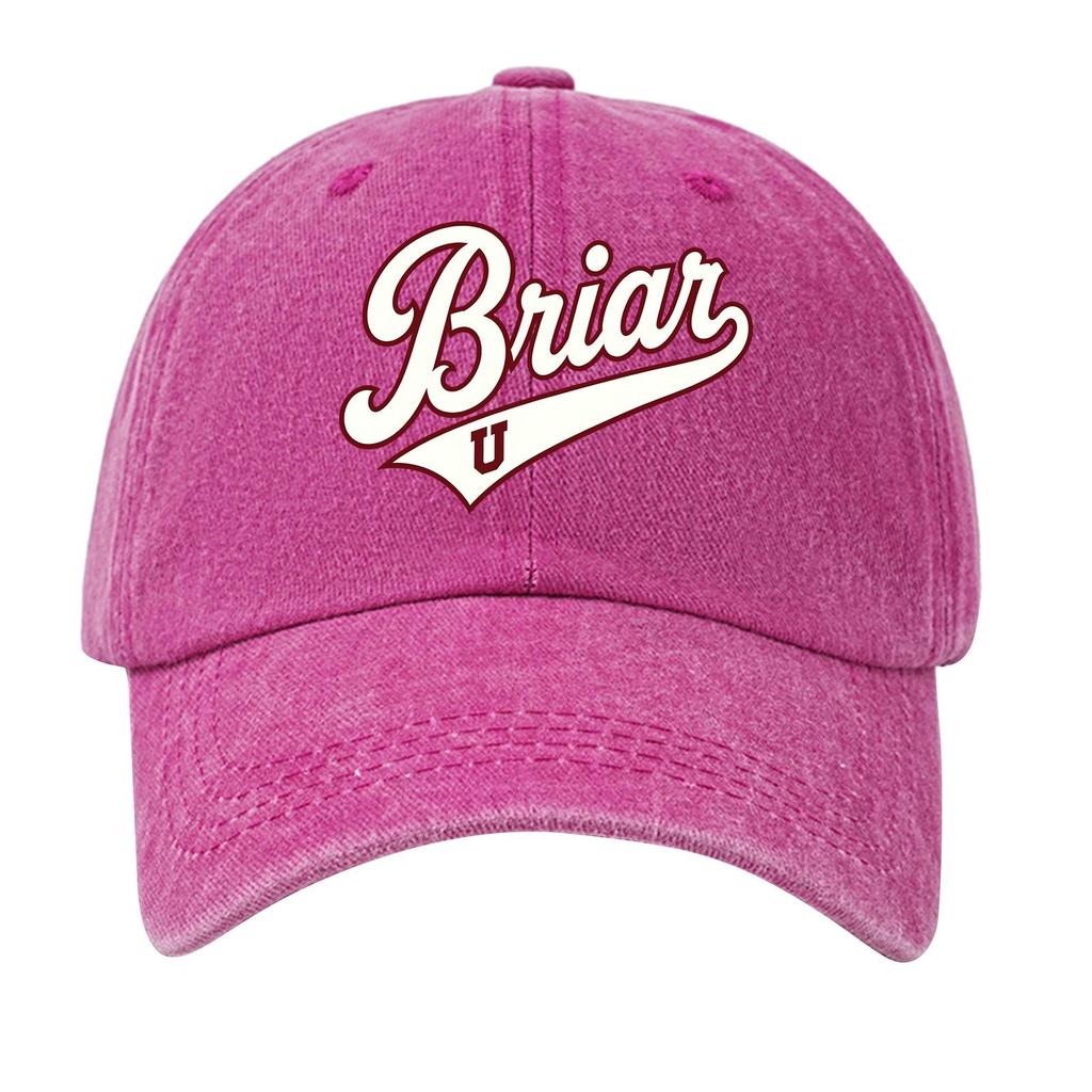 Washed Cotton Baseball Cap Vintage Style Soft Top Denim Hat Adjustable Strap Back Briar U Embroidered Logo Casual Outdoor Headwear