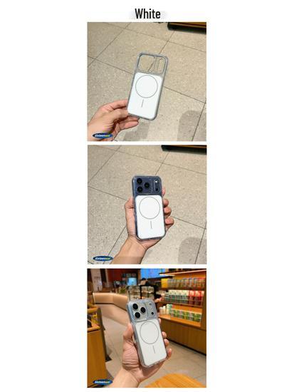 Etui MagSafe Matte Orange Color Block Transparent do Apple iPhone 17 Pro Max