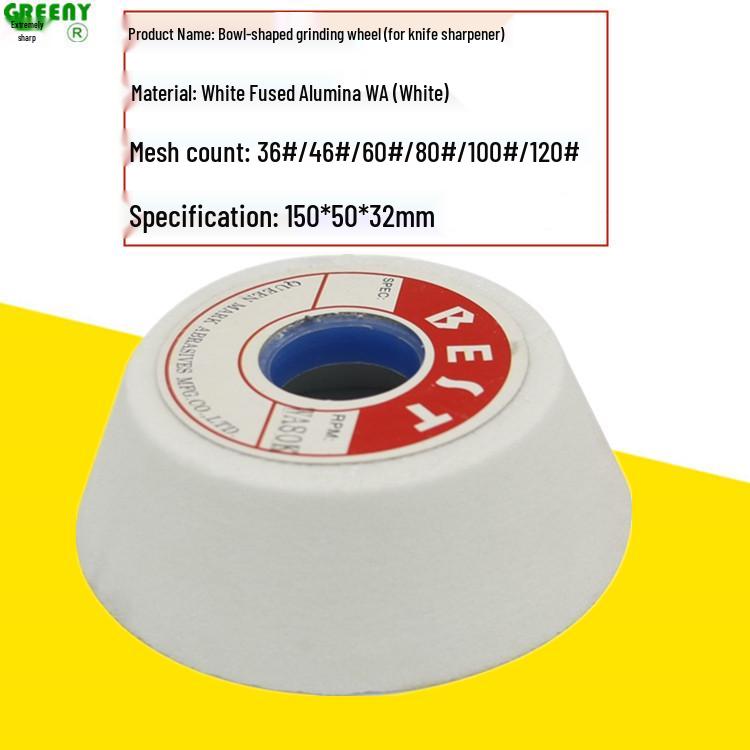 White Corundum Bowl-Shaped Grinding Wheel WA150*50*32 for Knife Sharpening Machine