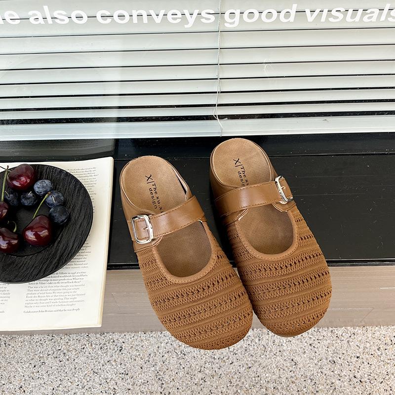 Thick-bottomed Half-slippers Women's 2025 Summer New Fashionable Versatile and Comfortable Outer Wear Light and One-footed Cool Slippers