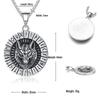 Vintage Stainless Steel Viking Rune Wolf Head Pendant Necklace - Trendy Men's Hip-Hop Accessory