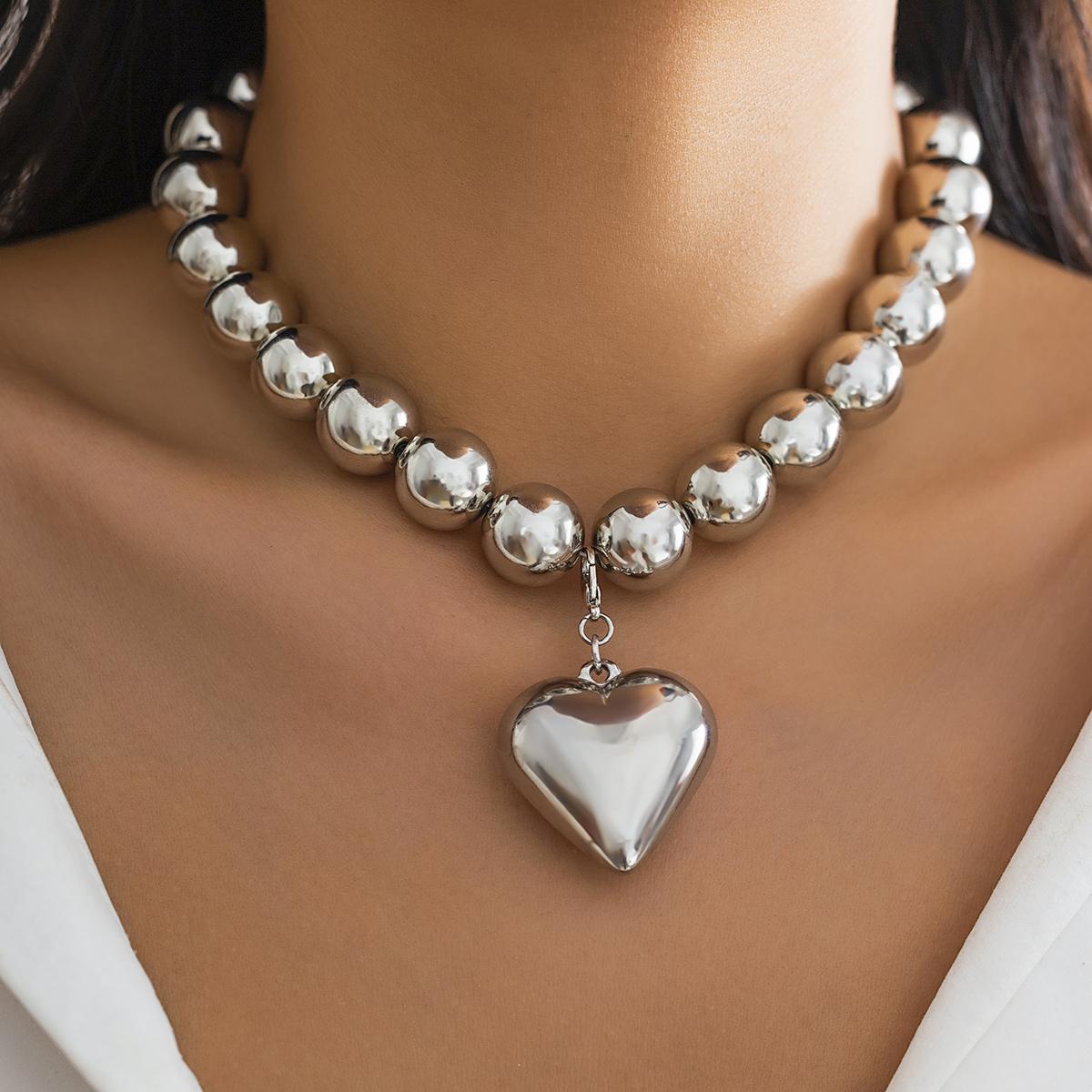 Salircon Big CCB Ball Beaded Chain Shape Heart Shape Cuestion Celebrity Collar Charm Choker ... Choker Collar Choker Choker Collar Choker Choker Choker Choker Choker Choker Choker Choker