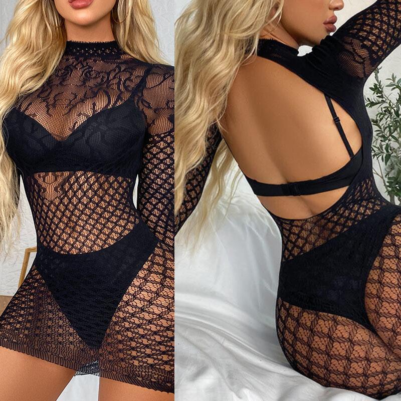 Erotic Lingerie For Women Hollow Out Nightgowns  Sexy Bodysuits For Women