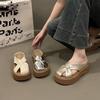 Thick-soled Hollowed-out Bag Head Half Slippers, New Small High-end Cool Slippers for Summer Wear and New Year's Wear