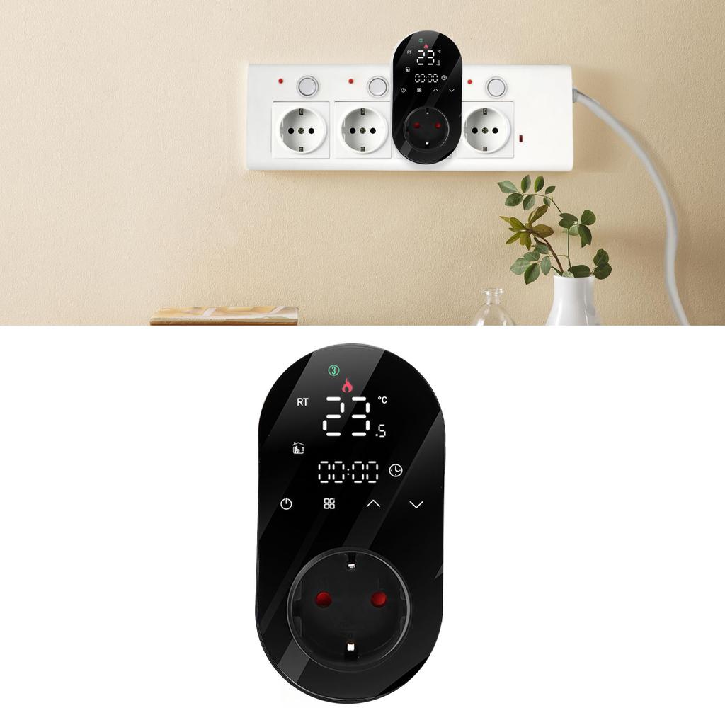LED Digital Temperature Control Socket Programmable Plug in Thermostat Controlled Outlet for AC Floor Hting 16A
