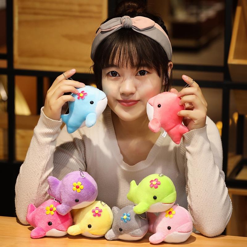 Cute Dolphin Plush Toy Whale Pendant Mini Doll For Company Events Soft Stuffed Animal Gift With Logo