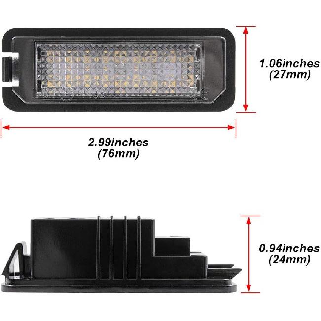 2pcs LED License Plate Lights Number Lamp for MK5 GTI MK6 MK7 Golf 5 Glof 6 Golf 7 New Beetle Passat CC Rabbit Eos Phaeton Polo Lupo Powered by Xenon