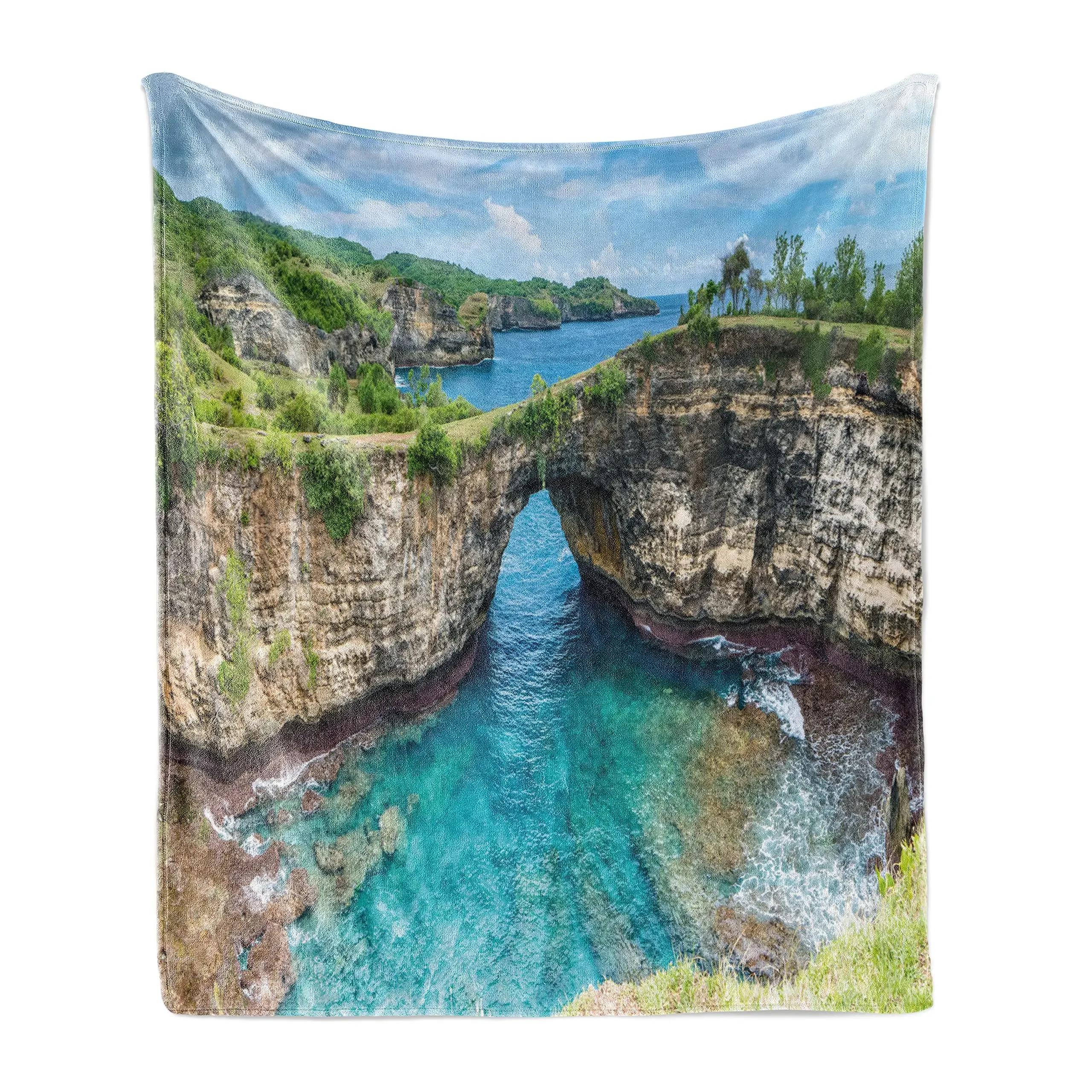 Landscape Throw Blanket, Grand Teton National Park Snowy Peak Mountains Nature Scene Picture Soft Flannel Blanket for Adult Gift 75x90cm