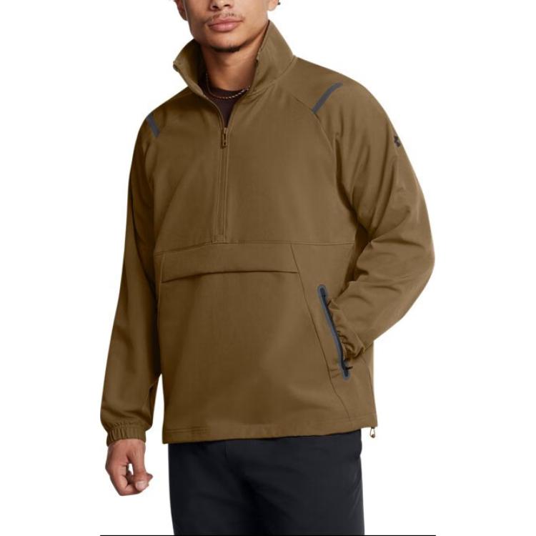 Under Armour Felpa con cappuccio da allenamento intrecciata inarrestabile da uomo felpe Marrone-Coyote 1387891-498