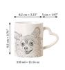 Chihuahua Long-haired - Cup with a Dog, Adorable Cup with a Heart-shaped Handle, Universal Gift from the Art-Dog Brand