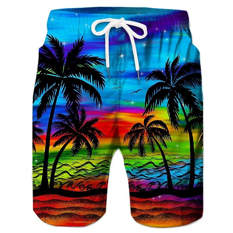 Men's Coconut Tree Graphic Prints Swim Trunks Swim Shorts Board