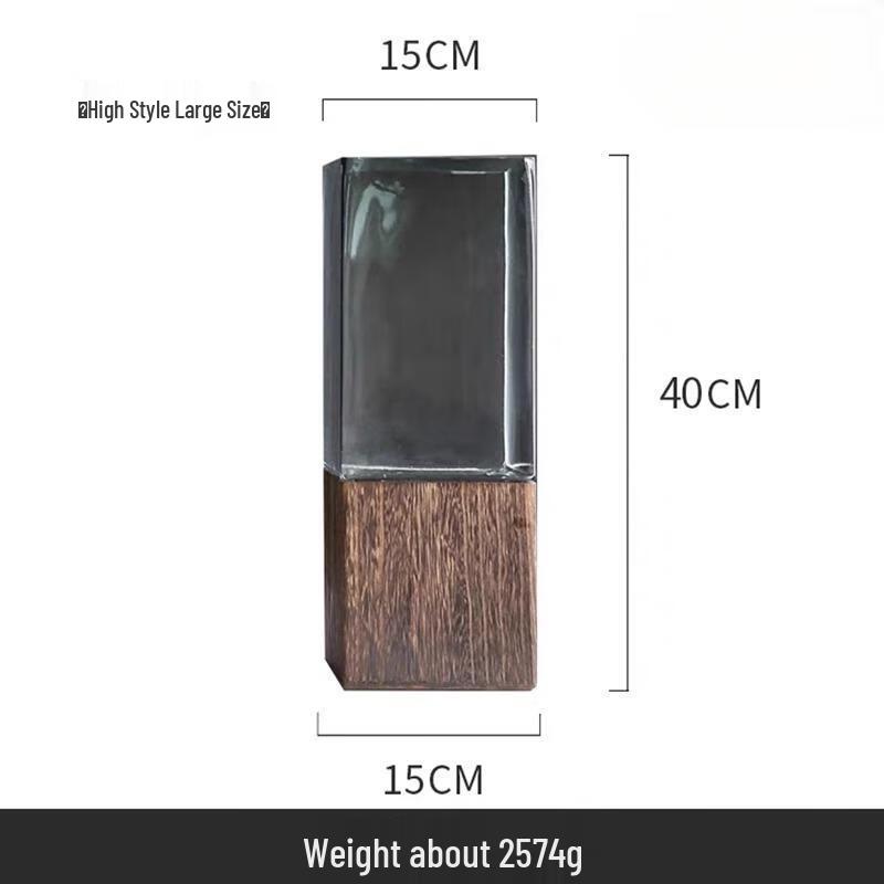 

Cylindrical Glass Flower Vase with Wooden Base