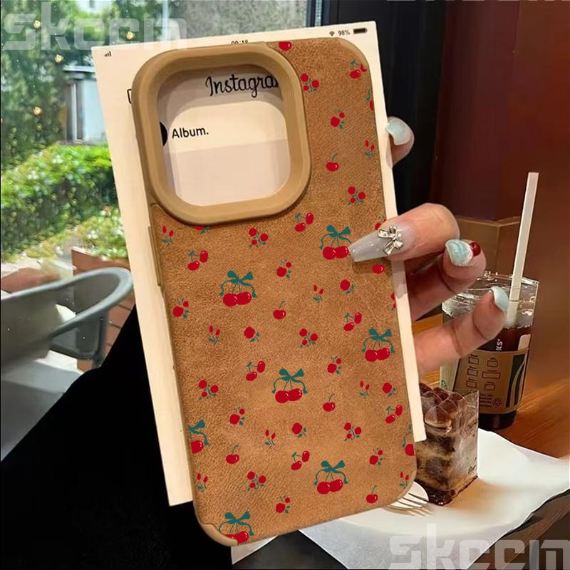 Branches and Leaves Broken Flowers Leather Phone Case For iPhone 16 Pro Max 15 14 Plus 13 12 11 XS Max X XR Shockproof Cover