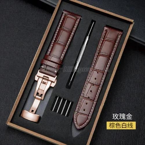 Echtes Lederarmband 14/16mm 18mm 20mm 21mm 22mm 24mm Uhrenarmband mit Box Faltschließe Ersatzarmband Uhrenzubehör