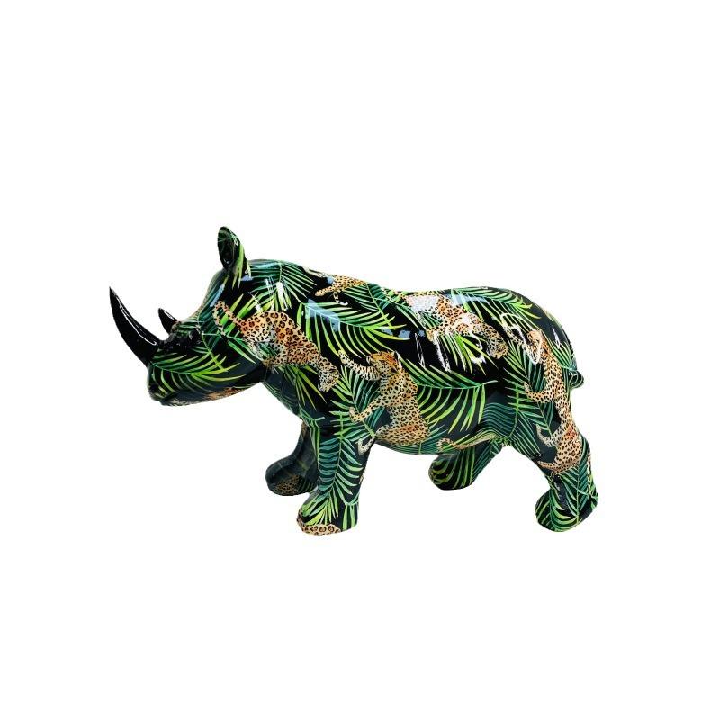 Nordic Creative New Colorful Rhino Ornaments Home Living Room Office Desktop Animal Resin Craft Decoration